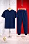 Children's Plain Printed T-Shirt Tracksuit Set