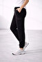 Women's Jogger Sweatpants with Cargo Pockets and Elastic Cuffs - Black - 3