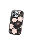 Realme Note 50 Compatible Shock-Absorbing Camera Protected Black Silicone Case Floral Print - 3