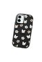 iPhone 16 Plus Compatible Shock-Absorbing Camera Protected Black Silicone Case Cartoon Patterned - 3