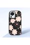 Mi 13 Lite Compatible Shock-Absorbing Camera Protected Black Silicone Case Floral Print