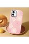 Pink Silicone Case Compatible with iPhone 16 Plus with Shock-Absorbing Camera Protections Floral Print - 2