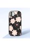 Samsung Galaxy M13 5G/A04 Compatible Shock-Absorbing Camera Protected Black Silicone Case Floral Print