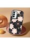 Samsung Galaxy A26 Compatible Shock-Absorbing Camera Protected Black Silicone Case Floral Print - 2