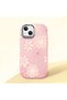 iPhone 13/14 Compatible Shock-Absorbing Camera Protected Pink Silicone Case Floral Print