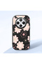 Redmi A4 Compatible Shock-Absorbing Camera Protected Black Silicone Case Floral Print