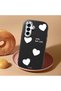 Samsung Galaxy A17 Compatible Camera Protected Black Soft Silicone Phone Case Heart Patterned - 2