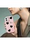 iPhone 13 Pro Compatible Camera Protected Pink Soft Silicone Phone Case Heart Patterned - 5