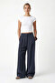 Women's Eliot Ultra Soft Woven Modal Pleated Wide Leg Navy Blue Palazzo Pants