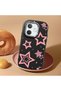 Oppo A5 Pro 5g Compatible Camera Protected Black Soft Silicone Phone Case Pink Star - 2
