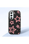 Tecno Camon 40 Pro 5g Compatible Camera Protected Black Soft Silicone Phone Case Pink Star - 3