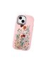 iPhone 15 Compatible Camera Protected Pink Soft Silicone Phone Case Floral Print