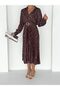 Chocolate Polka Satin Dress - 7