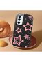 Samsung Galaxy A05S Compatible Camera Protected Black Soft Silicone Phone Case Pink Star - 2