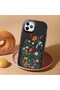 iPhone 11 Pro Max Compatible Camera Protected Black Soft Silicone Phone Case Floral Print - 2