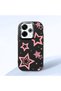 Poco M6 Compatible Camera Protected Black Soft Silicone Phone Case Pink Star - 3
