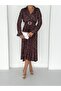 Chocolate Polka Satin Dress - 6