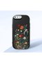 iPhone 8 Plus Compatible Black Soft Silicone Phone Case with Camera Protection Floral Print - 3