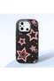 Poco C55 Compatible Camera Protected Black Soft Silicone Phone Case Pink Star - 3