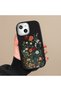 iPhone 17E Compatible Camera Protected Black Soft Silicone Phone Case with Floral Pattern - 6
