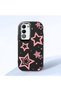 Oppo A5 Compatible Camera Protected Black Soft Silicone Phone Case Pink Star - 3