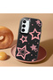 Samsung Galaxy S23 Fe Compatible Camera Protected Black Soft Silicone Phone Case Pink Star - 2