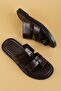Men's Genuine Leather Flip Flops Casual Comfortable Sole Slipper Hkm.333 Brown - 4
