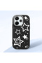 Redmi 13X Compatible Camera Protected Black Soft Silicone Phone Case Star Patterned - 3