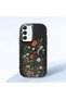 Samsung Galaxy S22 Compatible Camera Protected Black Soft Silicone Phone Case Floral Print - 3