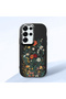 Samsung Galaxy S25 Ultra Compatible Camera Protected Black Soft Silicone Phone Case Floral Print - 3