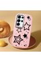 Samsung Galaxy S25 Ultra Compatible Camera Protected Pink Soft Silicone Phone Case Star Patterned - 2