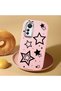 Mi 12 Lite Compatible Camera Protected Pink Soft Silicone Phone Case Star Patterned - 2