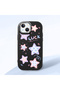 iPhone 13 Compatible Camera Protected Black Soft Silicone Phone Case Colorful Star - 3
