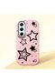 Tecno Camon 40 Pro 5g Compatible Camera Protected Pink Soft Silicone Phone Case Star Patterned - 3