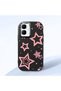 Infinix Smart 10 Compatible Camera Protected Black Soft Silicone Phone Case Pink Star - 3