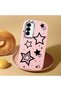 Samsung Galaxy A56 Compatible Camera Protected Pink Soft Silicone Phone Case Star Patterned - 2