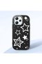 Redmi 12 Compatible Camera Protected Black Soft Silicone Phone Case Star Patterned - 3