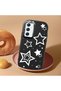 Samsung Galaxy A54 Compatible Camera Protected Black Soft Silicone Phone Case Star Patterned - 2