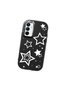Samsung Galaxy A15 Compatible Camera Protected Black Soft Silicone Phone Case Star Patterned