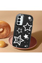 Samsung Galaxy A15 Compatible Camera Protected Black Soft Silicone Phone Case Star Patterned - 2