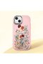iPhone 13 Compatible Camera Protected Pink Soft Silicone Phone Case Floral Print - 3