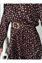 Chocolate Polka Satin Dress - 8