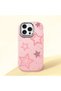 iPhone 15 Pro Max Compatible Camera Protected Pink Soft Silicone Phone Case Pink Star - 3