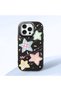 Black Soft Silicone Phone Colorful Stars with Camera Protection Compatible with iPhone 15 Pro Max
