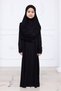 Practical Children's Prayer Dress with Headscarf, One-Piece Children's Prayer Outfit (Ages 8-12) Black