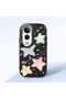 Black Soft Silicone Phone Colorful Stars with Camera Protection Compatible with Vivo V50 Lite