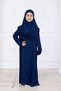 Practical Children's Prayer Dress with Headscarf, One-Piece Children's Prayer Outfit (Ages 8-12) Navy Blue - 4