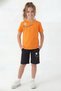 Round Neck T-Shirt and Capri Pants Set with Print Detail for Girls
