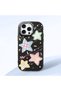 Black Soft Silicone Phone Colorful Stars with Camera Protection Compatible with iPhone 16 Pro Max