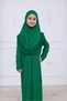 Practical Children's Prayer Dress with Headscarf, One-Piece Children's Prayer Outfit (Ages 8-12) Green - 8